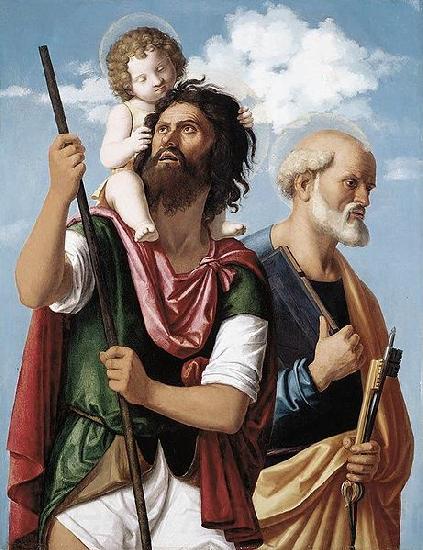 CIMA da Conegliano St Christopher with the Infant Christ and St Peter Spain oil painting art